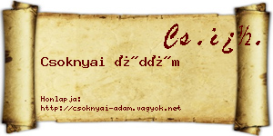 Csoknyai Ádám névjegykártya