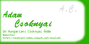 adam csoknyai business card
